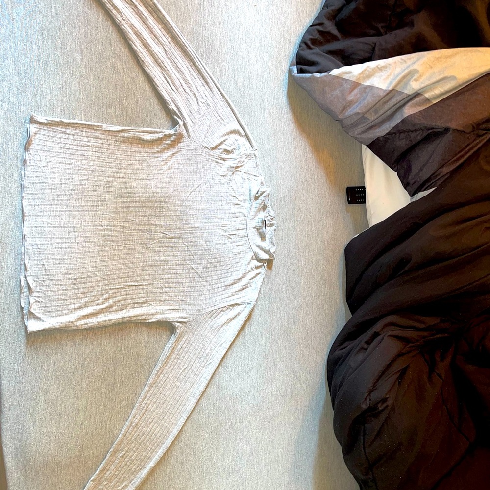 Ribbed Grey Turtle Neck